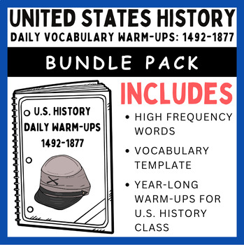 Preview of U.S. History Daily Vocabulary Warm-Ups: 1492-1877
