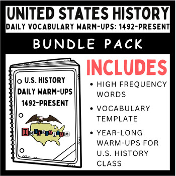 Preview of U.S. History Daily Vocabulary Warm-Ups: 1492-Present (Bundle)
