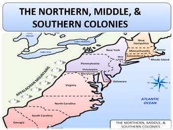 northern middle and southern colonies