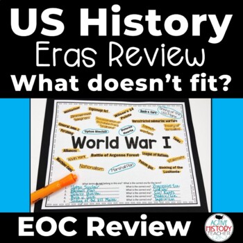 Preview of US History EOC Review Activity Eras Review STAAR End of the Year History Review