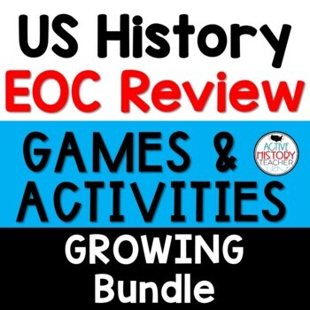 Preview of US History EOC Review Games GROWING BUNDLE STAAR Review Hands-On Activities