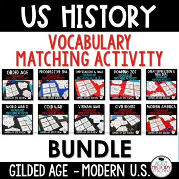 Preview of US History EOC Review Vocabulary Matching Activity BUNDLE