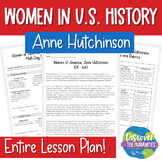 US History Early Colonization Reading Activity | Anne Hutchinson
