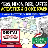 1960s, Nixon, Carter Activities, 1960s Choice Board, Print