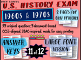 US History Exam: 1960s-1970s AMERICA 35 Test Questions w a