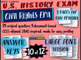 US History Exam: CIVIL RIGHTS MOVEMENT - 35 Test Qs w/ ans
