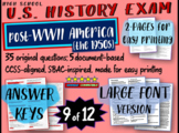 US History Exam: POST WWII (1945-1950s) - 35 Test Qs w/ an
