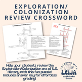 US History Exploration/Colonization Unit Review Crossword w/ Key