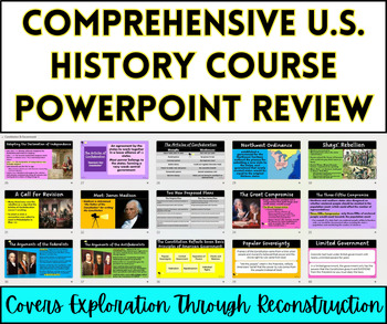 Preview of US History Exploration Through Reconstruction Course Review PowerPoint