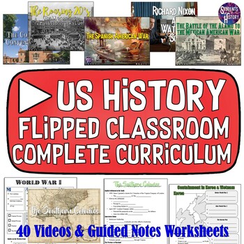 Preview of US History Flipped Classroom Video Curriculum Bundle