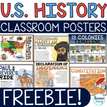 Preview of US History Free Posters - American History Timelines - United States History