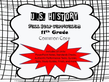 Preview of US History-Full Year Curriculum 11th Grade