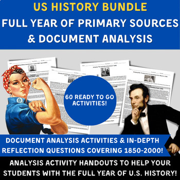 Preview of US History - Full Year Document Analysis & Primary Sources - 60 Activities!