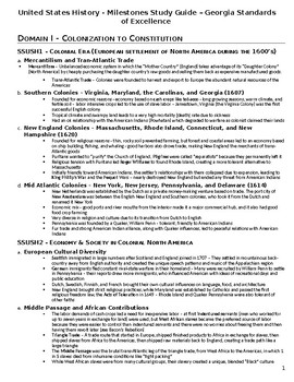 Preview of Ultimate US History GSE Milestones / EOC Study Guide