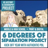 US History Geography Back to School Project | 6 Degrees of