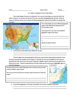 Preview of US History: Geography of the United States