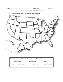 US History: Geography of the United States by Costello's Corner | TPT