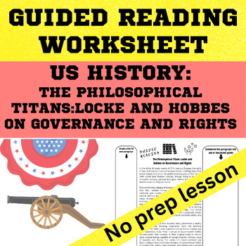 Preview of US History Unit One - Hamilton vs Jefferson Guided Reading Worksheet