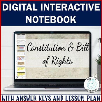 Preview of US History I Digital Interactive notebook: Constitution & Bill of Rights