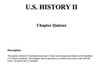 Preview of US History II - Chapter Quizzes