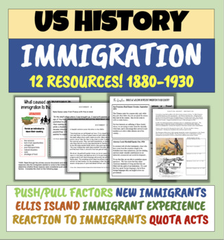 Preview of US History: Immigration 1880-1930 New Immigrants. BUNDLE!