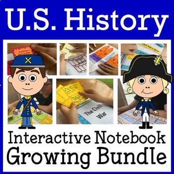 Preview of US History Interactive Notebook Bundle with Scaffolded Notes | over 50% off