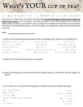 Preview of US History Interest Inventory