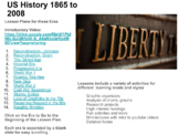 US History Lesson Plans 1865-2008 New With Videos and Goog