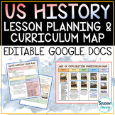 US History Lesson Plans Maps Editable Templates Curriculum