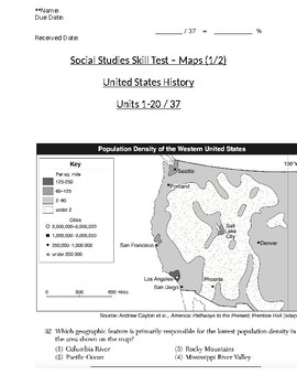 Preview of U.S. - Multiple Choice Skills - Maps - Units 01-20 - 11th Grade