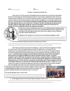 Preview of US History: Martial Law During the Civil War