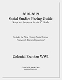 Pacing Guide for US History / Social Studies - Scope and Sequence