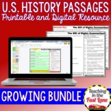 US History Reading Comprehension Passages - 5th Grade Unit