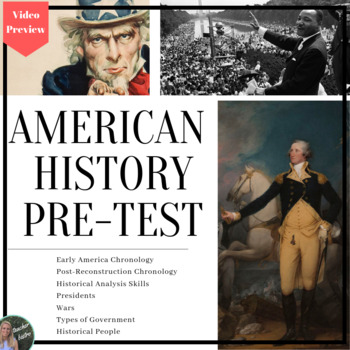 Preview of US History Pretest and/or Post Test