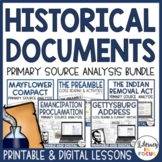 US History Primary Source Analysis BUNDLE | Printable & Digital