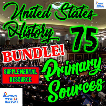 Preview of US History Primary Source Bundle! 75 DBQ Documents! (Save 50%) Distance Learning