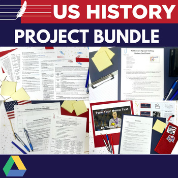 Preview of US History Project Bundle l US history End of the Year Projects 