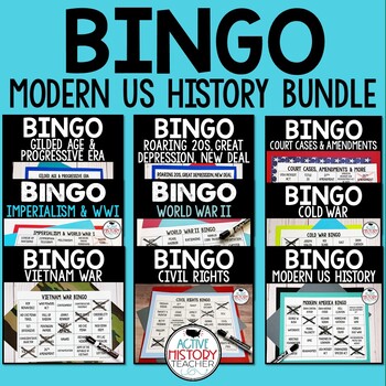 Preview of US History Review Game Bingo Bundle EOC Review Fun end of the year activity