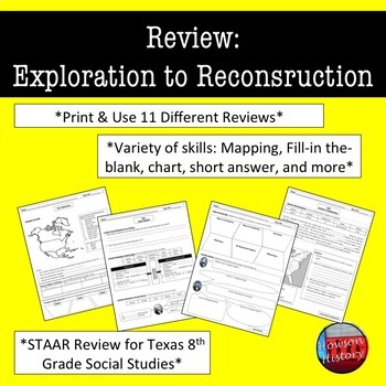 Preview of American History STAAR Review Bundle : Exploration to Reconstruction