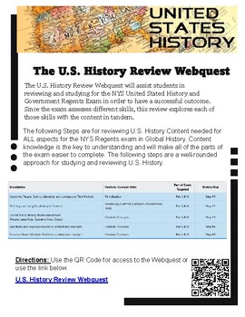 Preview of US History Review Webquest Activities & Worksheets w/ Answer Keys