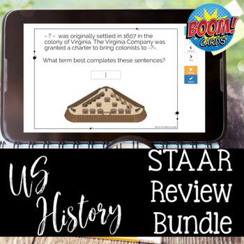 Preview of US History STAAR Digital Review BOOM Card Bundle