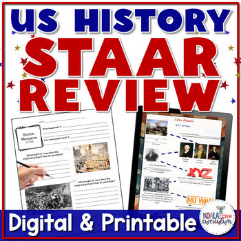 Preview of US History STAAR Test Prep | Digital & Printable | Social Studies STAAR Review 