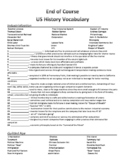 US History: STAAR Vocabulary Review Packet