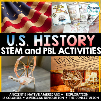 Preview of US History STEM Activities Challenges Projects PBL United States 5th Grade 