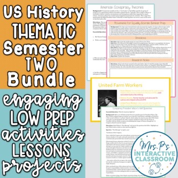 Preview of US History Semester Two Ultimate Thematic Course Bundle - Print & Digital