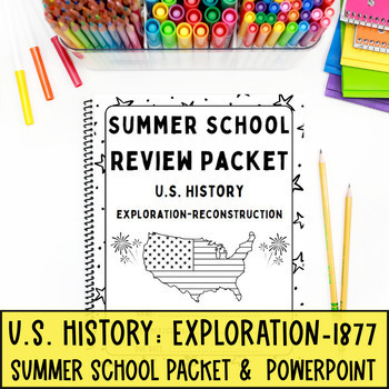 Preview of US History Summer School PowerPoint Lesson and Review Packet