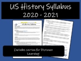 US History Syllabus: 2020-2021