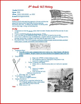 Preview of US History Syllabus - american history, united states