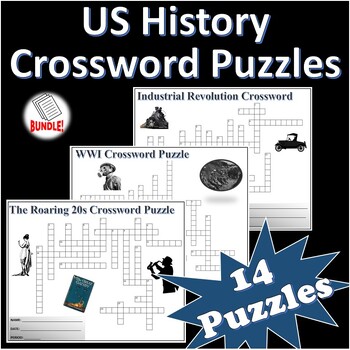 Preview of 14 US History Terminology Crossword Puzzles Bundle