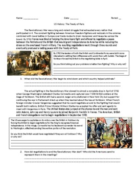 Preview of US History: The 1783 Treaty of Paris